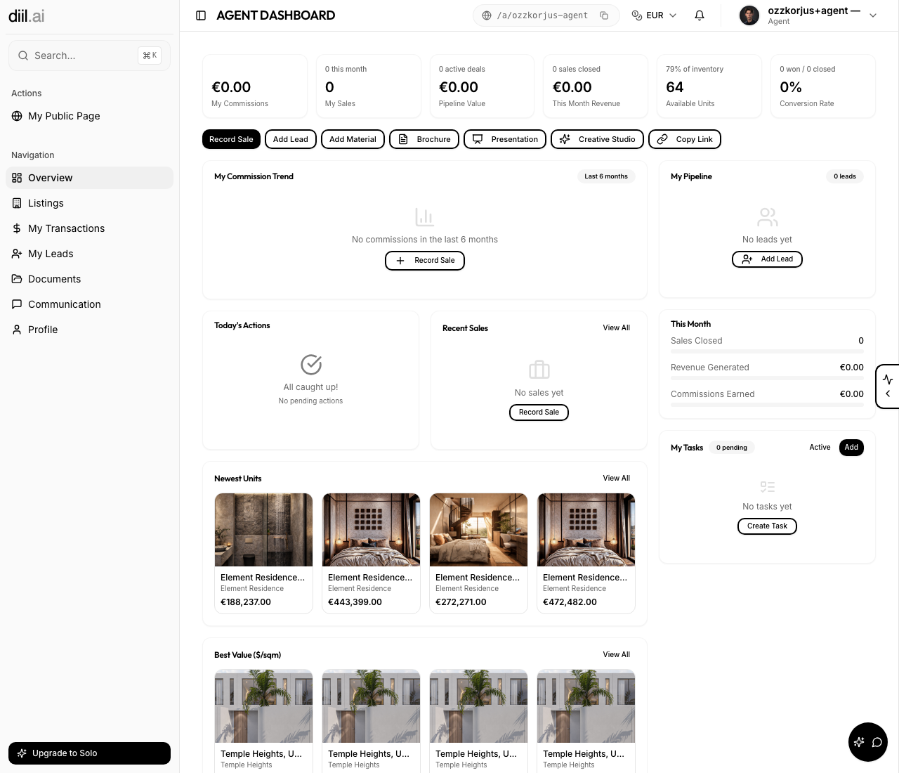 diil agent dashboard